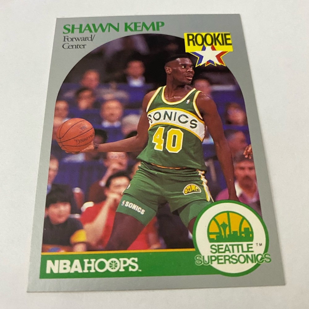 Shawn Kemp 1990 Rookie Basketball Card NBA Hoops 279 Seattle Supersonics #279